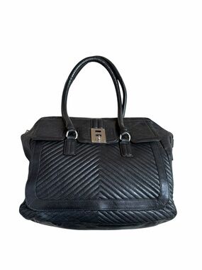 L.A.M.B. By Gwen Stefani Black Quilted Leather Tote Bag Shoulder Bag